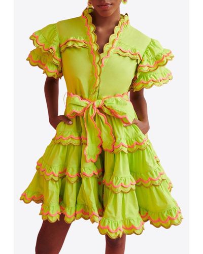 Celiab Oniris Ruffle Mini Dress - Yellow