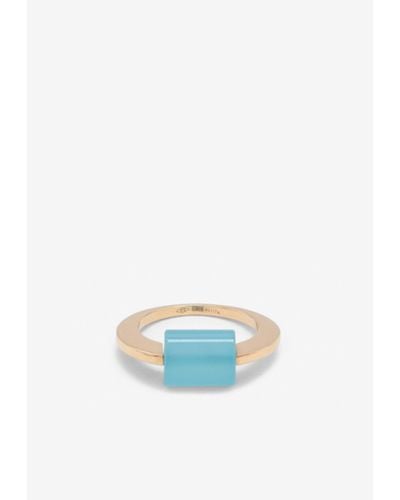 Aliita Cylinder Ring With Agate Stone - Blue