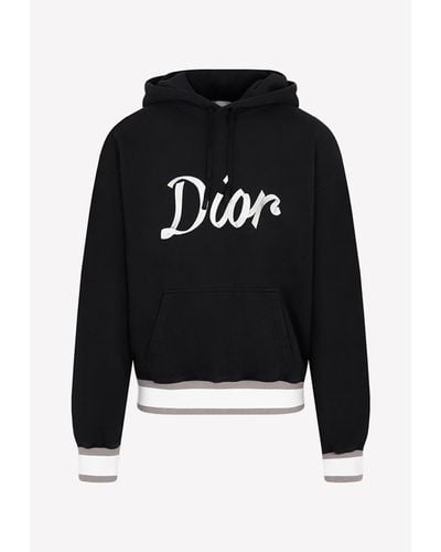 Dior Logo Hooded Sweatshirt - Black