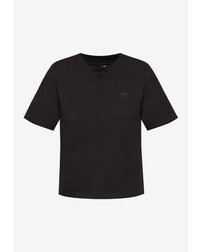 adidas Originals Logo Embroidered T-Shirt - Black
