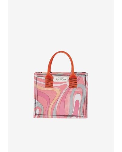 Emilio Pucci Small Marmo Print Tote Bag - Pink
