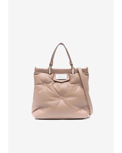 Maison Margiela Small Glam Slam Leather Tote Bag - Natural