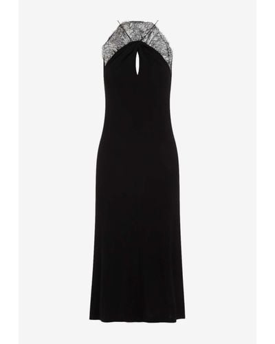 Givenchy Lace Sleeveless Midi Dress - Black