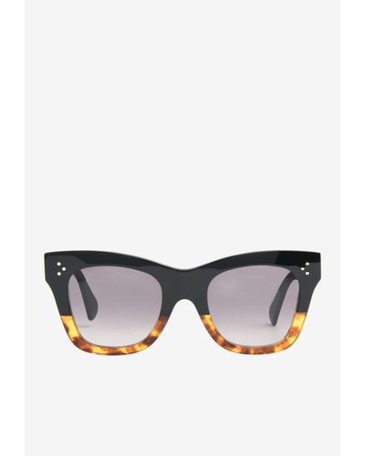 Celine Bold 3 Dots Square Sunglasses - Black