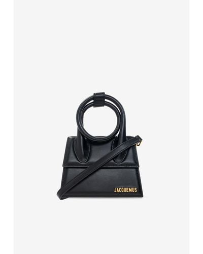 Jacquemus Le Chiquito Noeud Medium Leather Top-handle Bag - Black