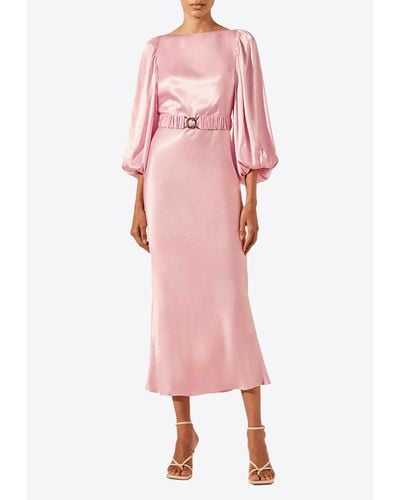 Shona Joy La Lune Belted Midi Dress - Pink