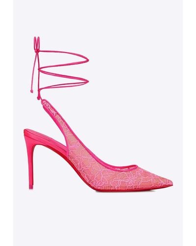 Christian Louboutin Kate 85 Lace Court Shoes - Pink