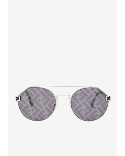 Fendi Round Metal Sunglasses - Gray