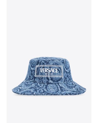 Versace Barocco Denim Bucket Hat - Blue