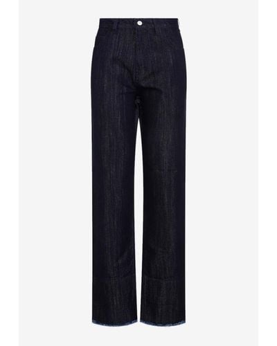 Victoria Beckham Cropped High-Waist Jeans - Blue