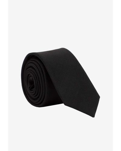 Saint Laurent Twill Silk Necktie - Black