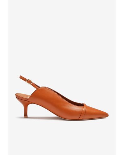 Malone Souliers Marion 45 Nappa Leather Slingback Pumps - Brown