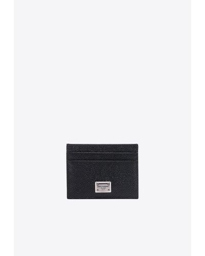 Dolce & Gabbana Grained Leather Logo Cardholder - White