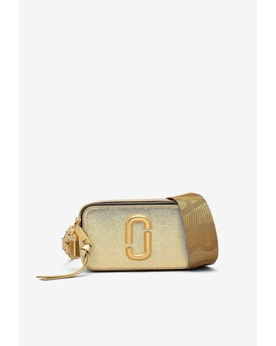 Marc Jacobs Metallic Snapshot Shoulder Bag - Natural