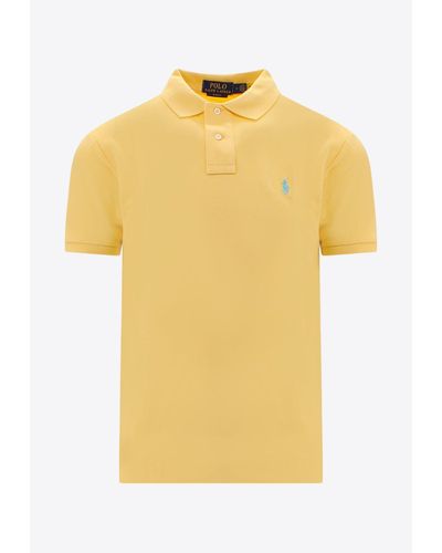 Polo Ralph Lauren Logo Embroidered Polo T-Shirt - Yellow