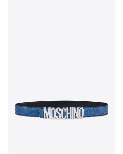 Moschino Logo Belt - White