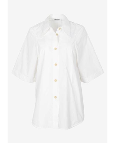 Low Classic Armhole Stitch Oversized Shirt - White