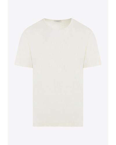 Lemaire Rib U Neck Short-Sleeved T-Shirt - White