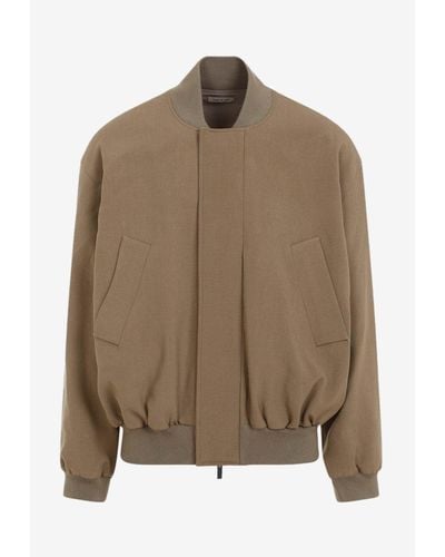 Fear Of God Wool Bomber Jacket - Brown