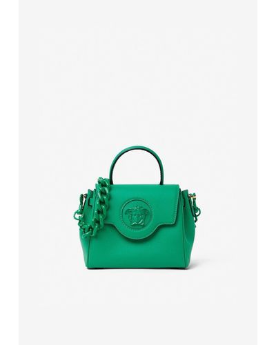 Versace Small La Medusa Top Handle Bag - Green