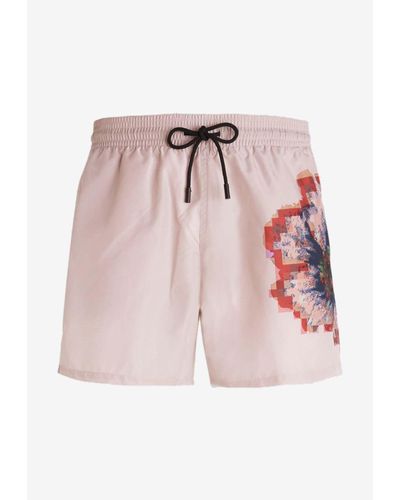 Etro Floral Print Swim Shorts - Pink