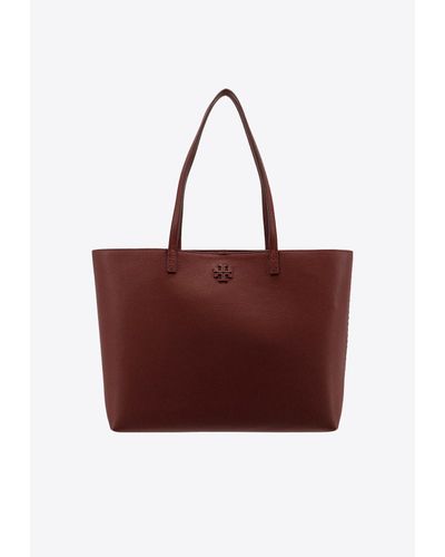 Tory Burch Mcgraw Leather Tote Bag - Red