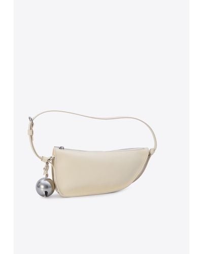 Burberry Mini Shield Nappa Leather Crossbody Bags - White