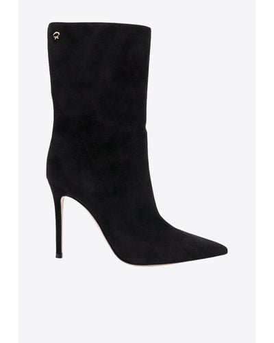 Gianvito Rossi Reus 105 Suede Ankle Boots - Black