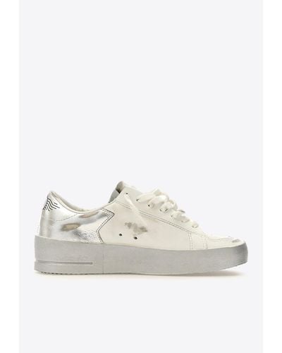 Golden Goose Stardan Leather Low-Top Sneakers - White