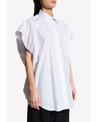 Balenciaga Oversized Sleeveless Shirt - White