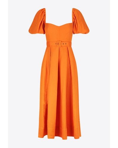 Shona Joy Soller Paneled Midi Dress - Orange