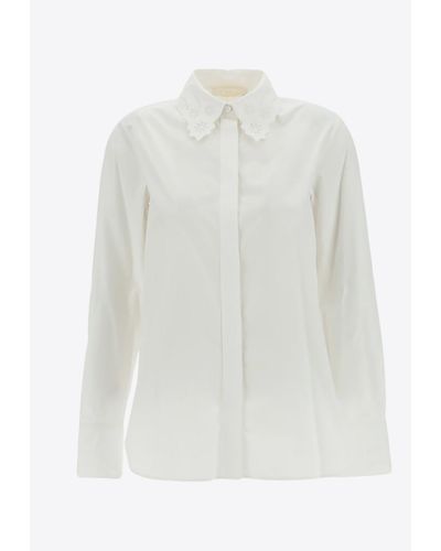Chloé Long-Sleeved Poplin Shirt - White