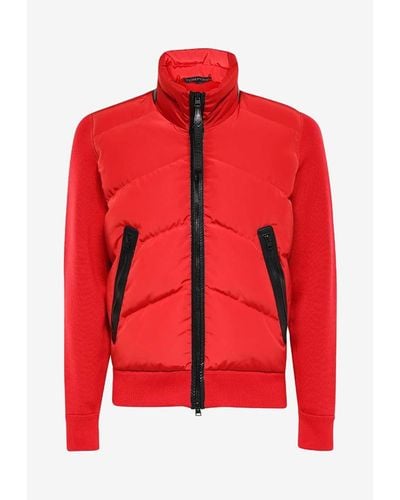 Tom Ford Zip-Up Down-Front Jacket - Red