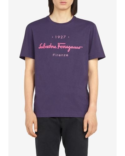 Ferragamo 1927 Signature Logo T-Shirt - Purple
