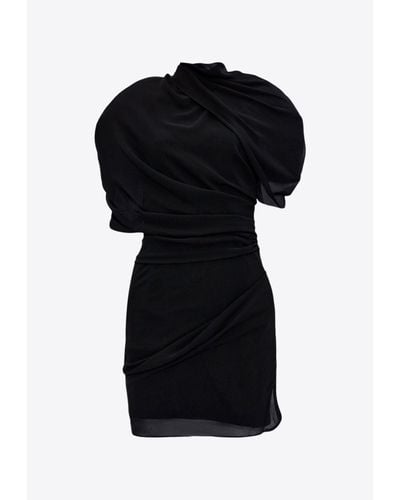 Jacquemus Castagna Draped Mini Dress - Black