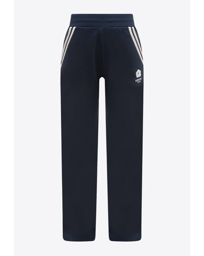 KENZO Logo Embroidered Track Pants - Blue