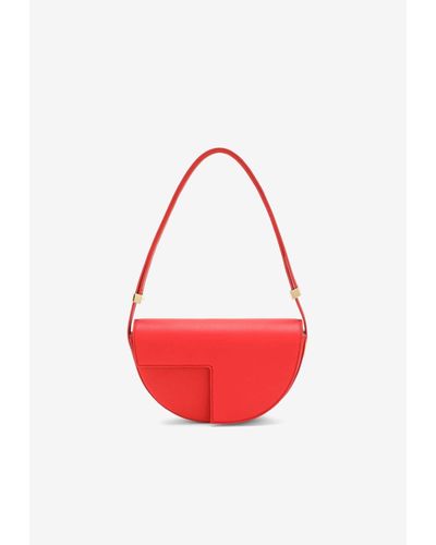 Patou Le Petit Calf Leather Shoulder Bag - Red