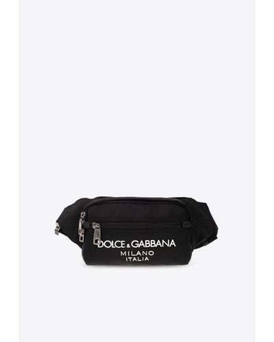 Dolce & Gabbana Sicilia Dna Rubberized Logo Belt Bag - White