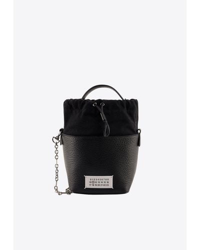 Maison Margiela Small 5Ac Leather Bucket Bag - Black