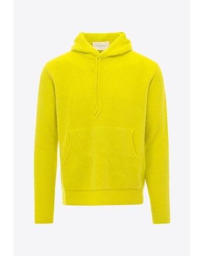 ANYLOVERS Wool-Blend Hooded Sweatshirt - Yellow