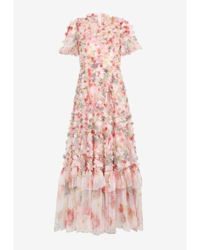Needle & Thread Hummingbird Verity Maxi Floral Dress - Pink