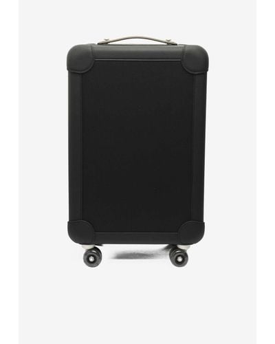 Hermès Rolling Mobility Suitcase In Noir Regate And Canvas - Black