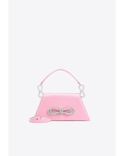 Mach & Mach Samantha Satin Top Handle Bag - Pink