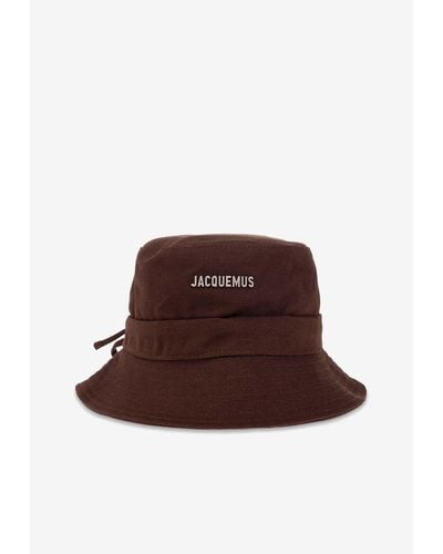 Jacquemus Gadjo Logo Lettering Bucket Hat - Brown