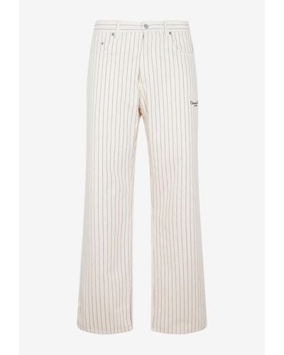 Dior Straight-leg Striped Jeans - White