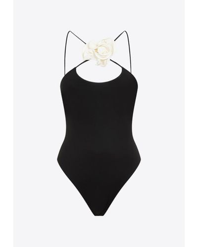 LaRevêche Petra Floral Embellishment One-Piece Swimsuit - Black