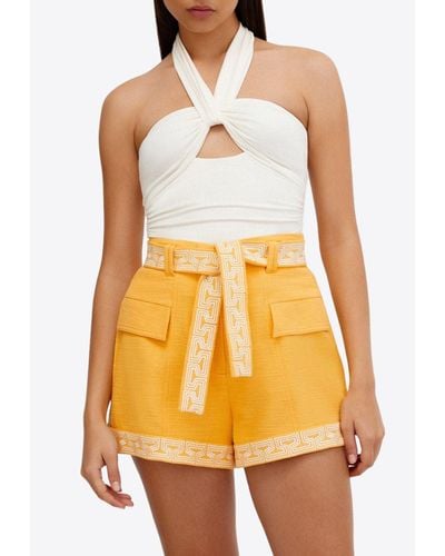 Significant Other Romee Embroidery-Detail Shorts - Orange