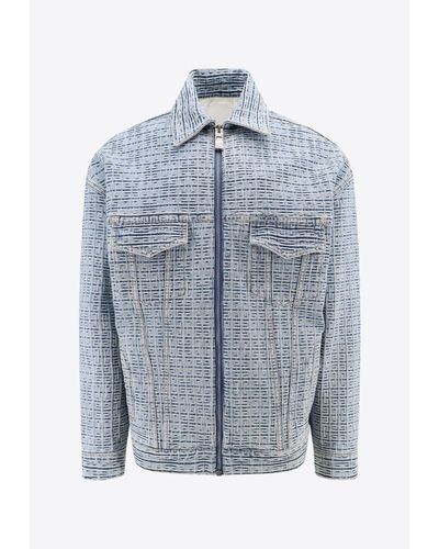 Givenchy Denim Zip-Up Shirt Jacket - Blue