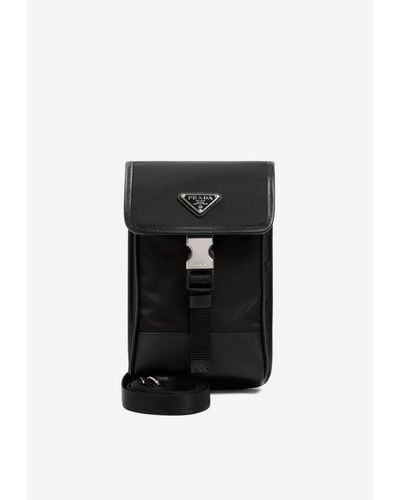 Prada Nylon And Leather Smartphone Case - Black