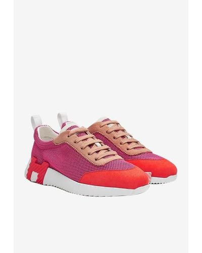 Hermès Bouncing Low-top Pink And Orange Sneakers - Red